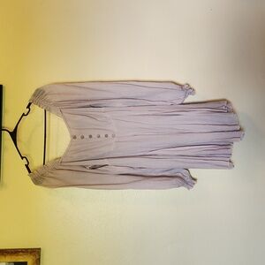 Smocked mini dress size large beige (wishlist apparel)